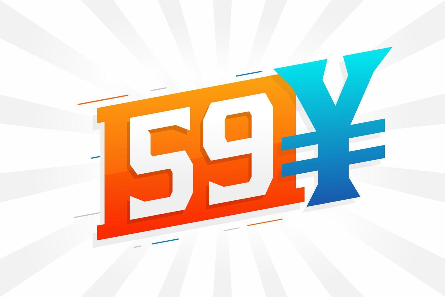 59 yuan Chinese valuta vector tekst symbool. 59 yen Japans valuta geld voorraad vector