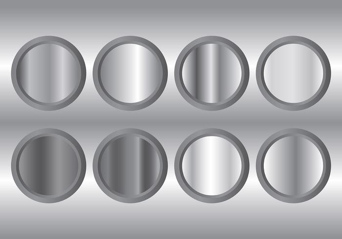 Metal Grey Gradient Icons Vector
