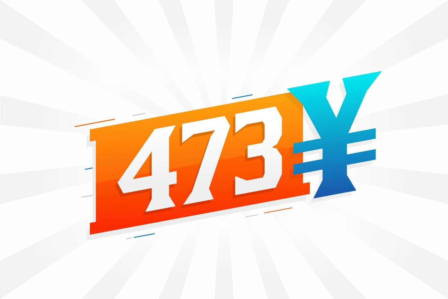 473 yuan Chinese valuta vector tekst symbool. 473 yen Japans valuta geld voorraad vector