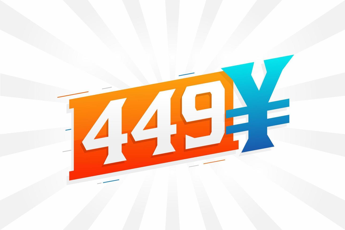 449 yuan Chinese valuta vector tekst symbool. 449 yen Japans valuta geld voorraad vector