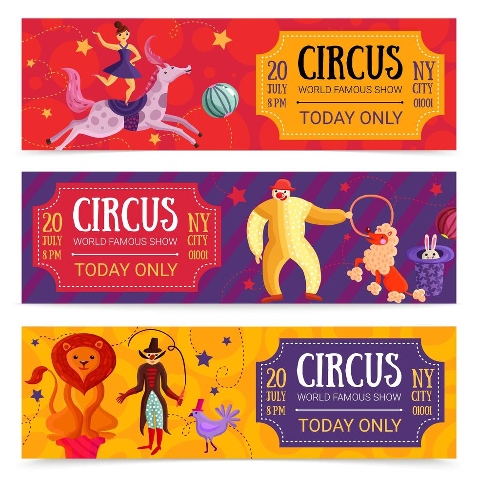 circus horizontale banners vector