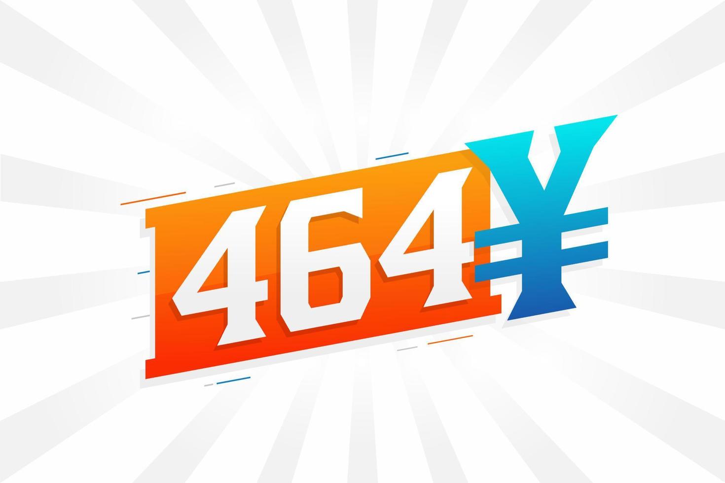 464 yuan Chinese valuta vector tekst symbool. 464 yen Japans valuta geld voorraad vector