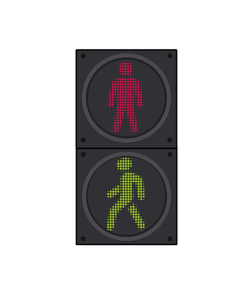 voetganger verkeer lichten rood en groente. illustratie geïsoleerd Aan wit achtergrond vector