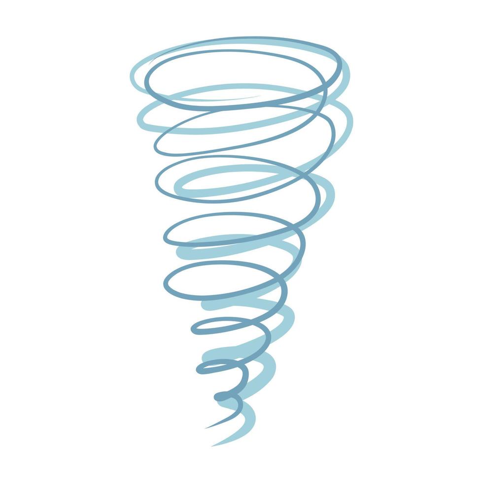 tekenfilm hand- getrokken tornano, orkaan icoon. vector illustratie van weer voorspelling, natuurlijk estructief fenomenen, wervelwind, klimaat bedreiging