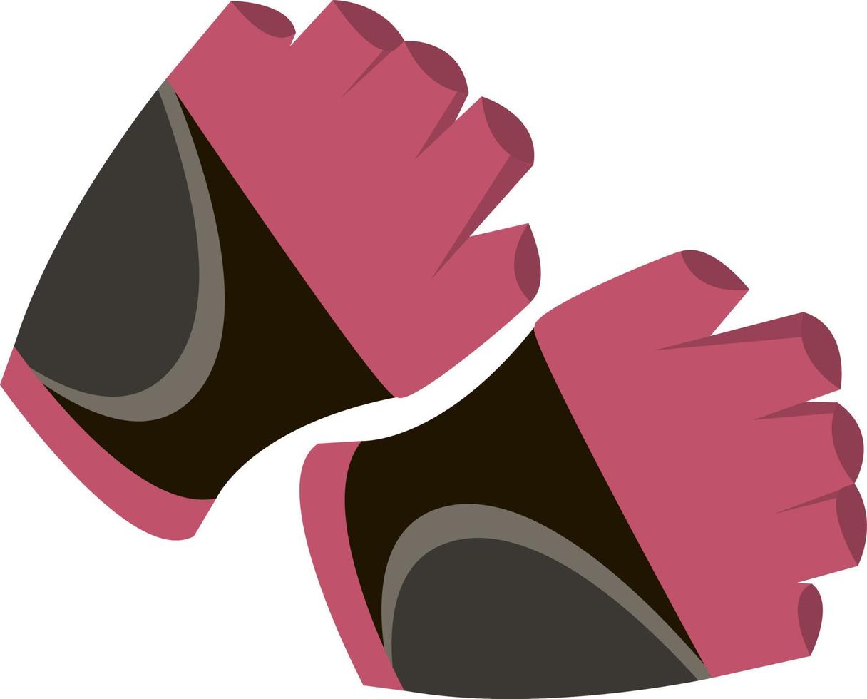 paar- van roze en zwart geschiktheid handschoenen geïsoleerd Aan wit achtergrond vector