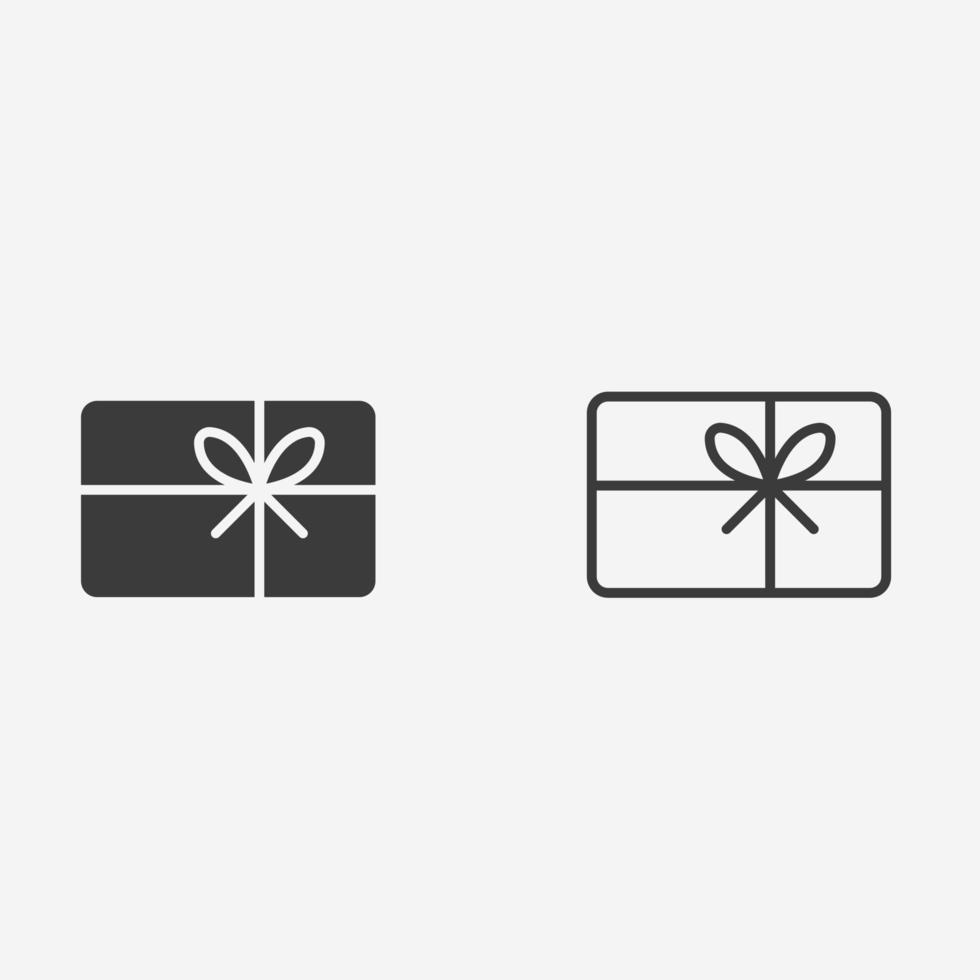 geschenk kaart, Cadeau, doos, verrassing icoon vector reeks