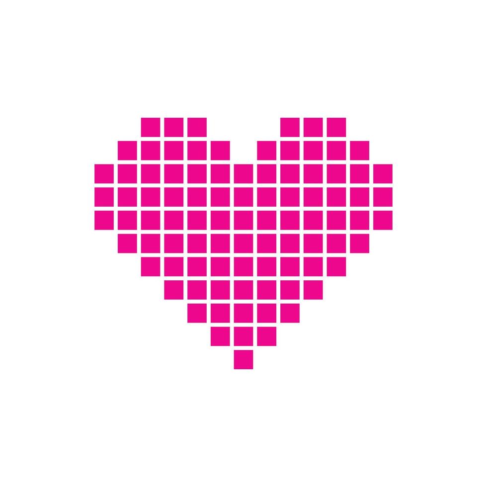eps10 roze vector pixel kunst hart abstract solide icoon geïsoleerd Aan wit achtergrond. liefde symbool in een gemakkelijk vlak modieus modern stijl voor uw website ontwerp, logo, en mobiel toepassing