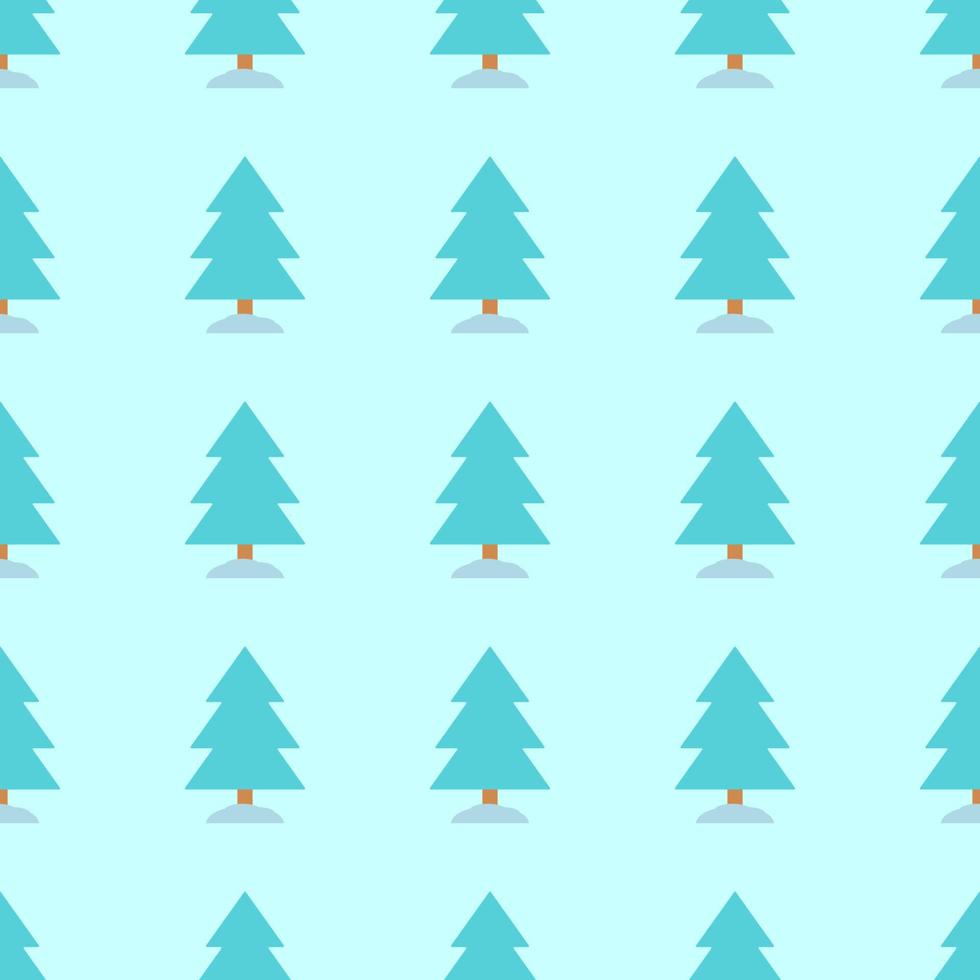 levendig naadloos vector patroon van turkoois groenblijvend boom voor afdrukken, inpakken, achtergronden. kerstmis, winter, natuur concept