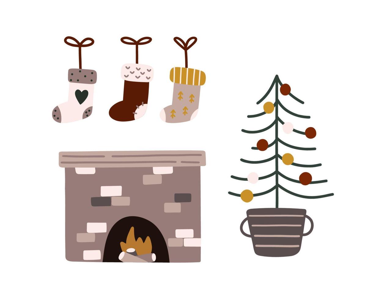 kerst elementen illustratie vector