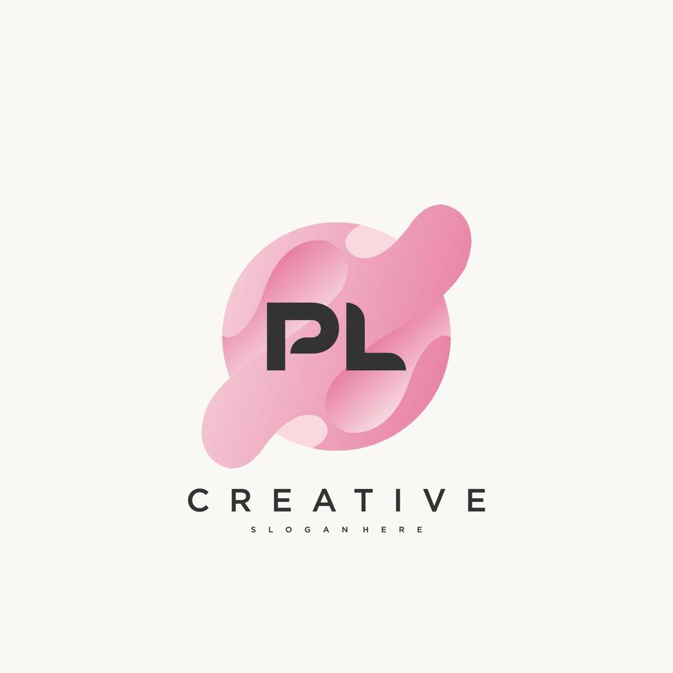 pl eerste brief kleurrijk logo icoon ontwerp sjabloon elementen vector