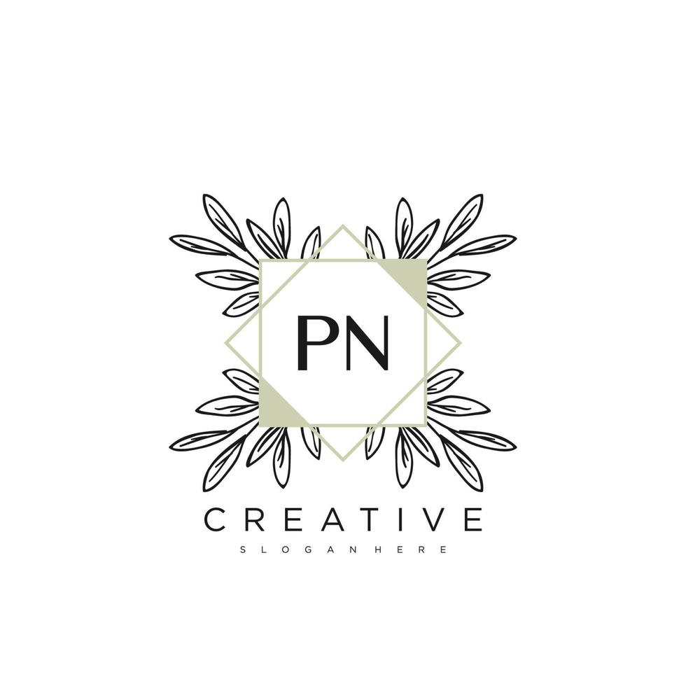 pn eerste brief bloem logo sjabloon vector premie vector kunst