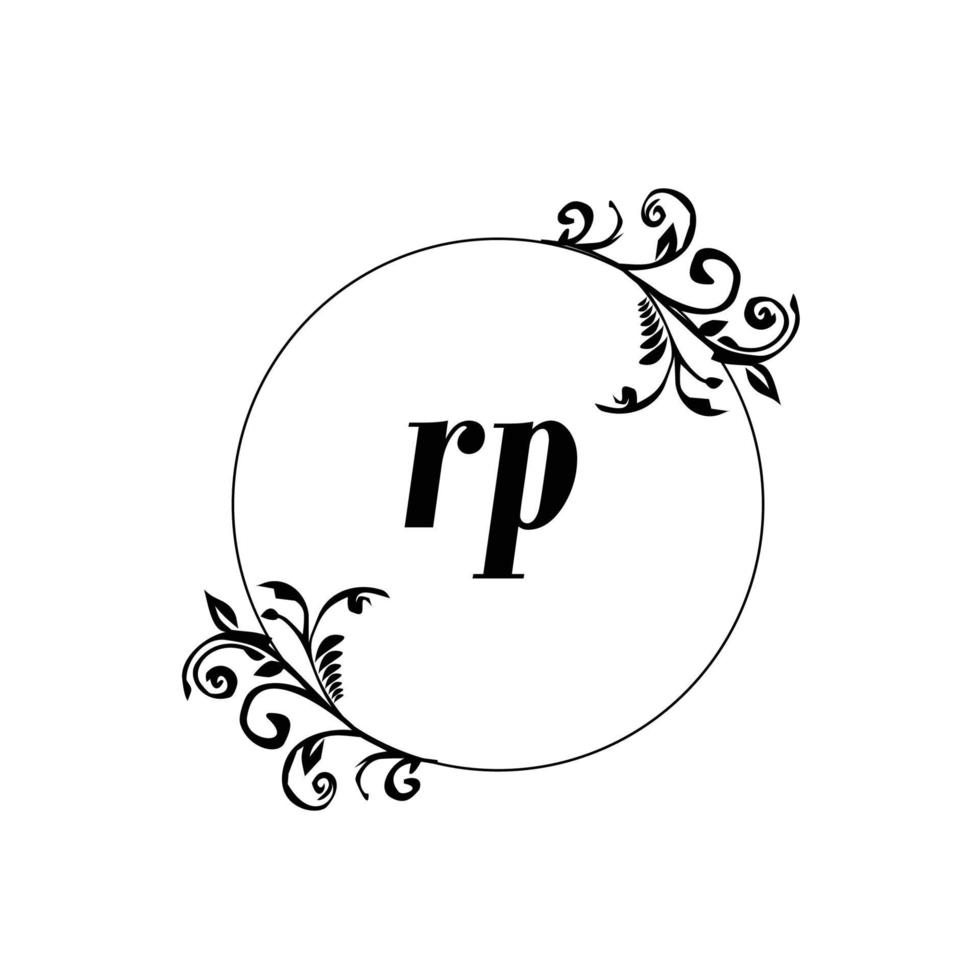 eerste rp logo monogram brief vrouwelijk elegantie vector