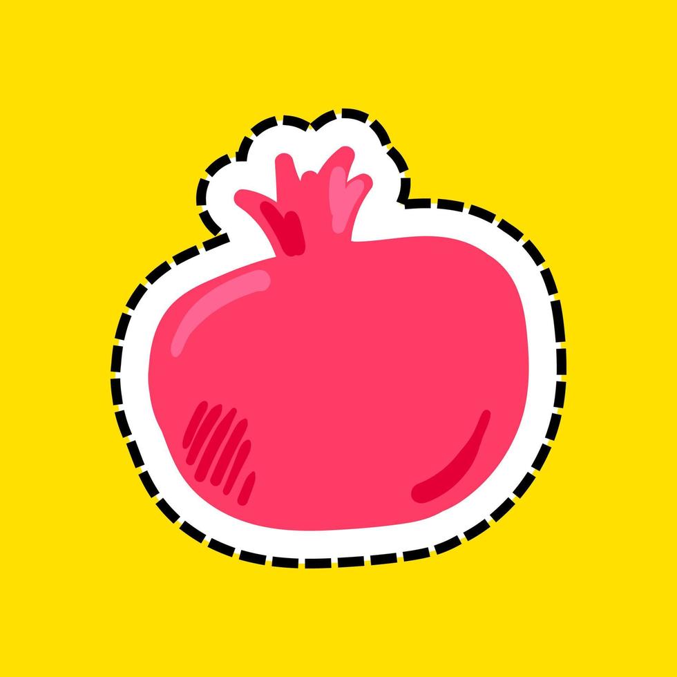 granaatappel fruit platte vectorillustratie vector