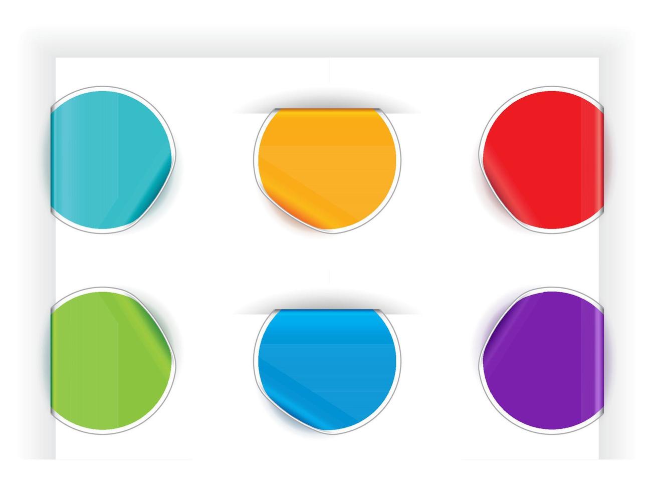 gevouwen stickers in verschillend kleuren vector