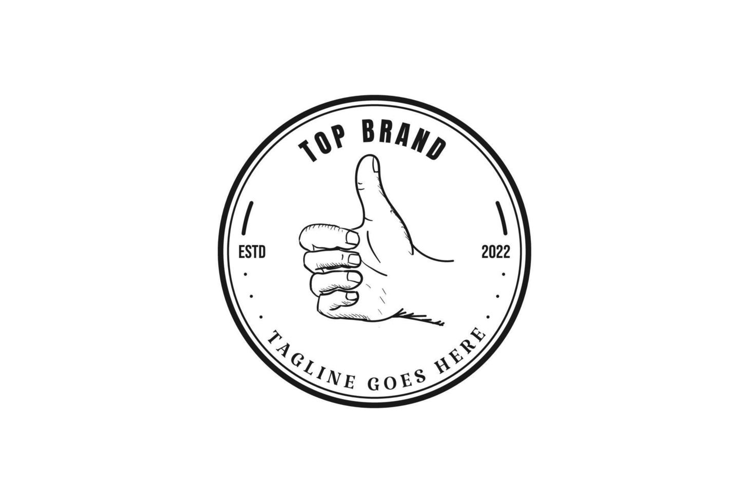 circulaire duimen omhoog insigne embleem postzegel voor premie top OK het beste kwaliteit logo vector