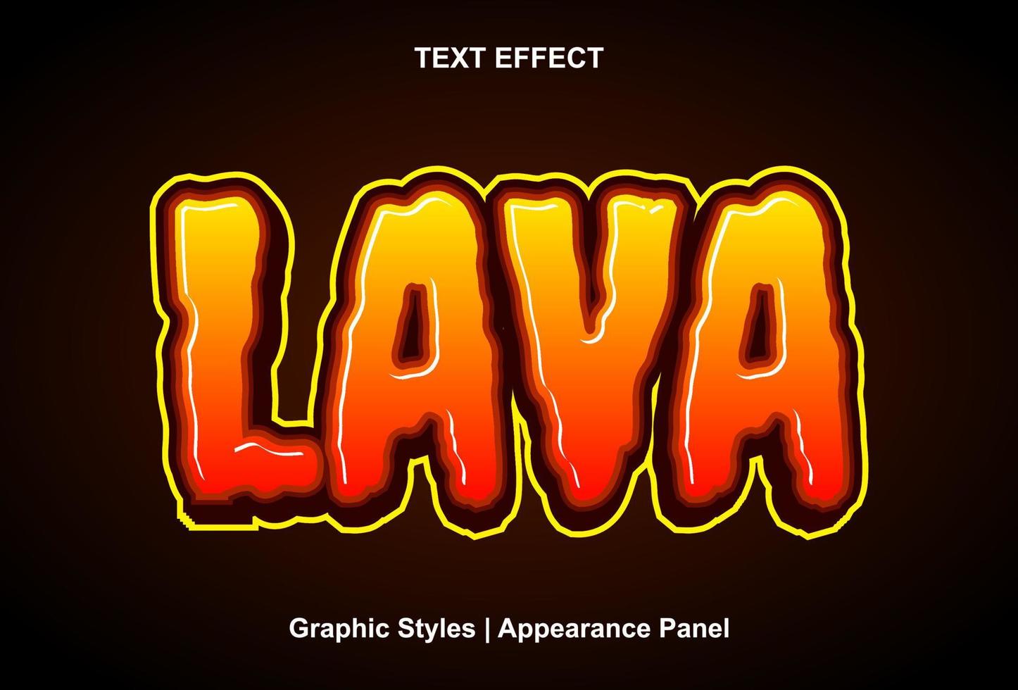 lava tekst effect met grafisch stijl en bewerkbaar. vector