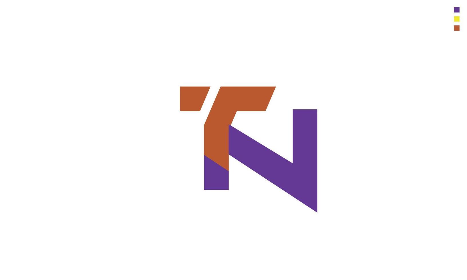 alfabet letters initialen monogram logo tn, nt, t en n vector
