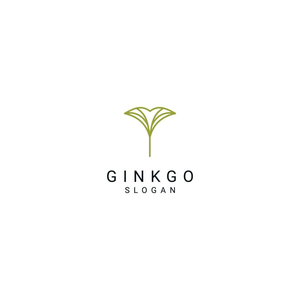 ginkgo logo ontwerp icoon vector