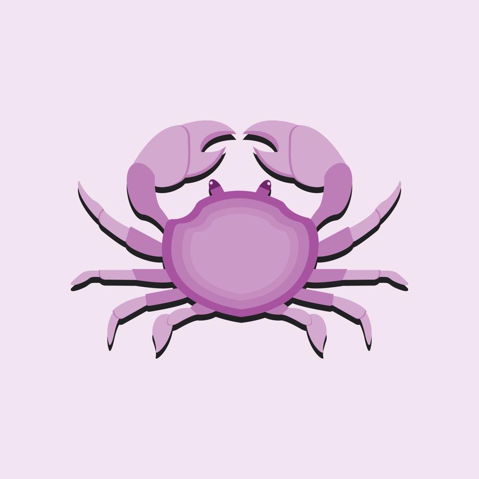 krab klauwde dier met Purper helling kleur vector