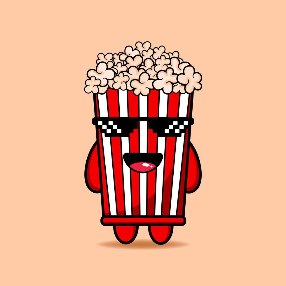 koel popcorn ontwerp mascotte kawaii vector