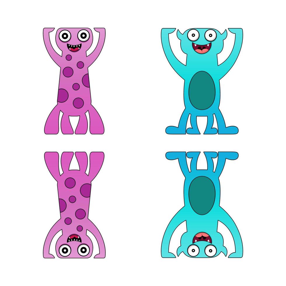 reeks schattig monster ontwerp mascotte kawaii vector