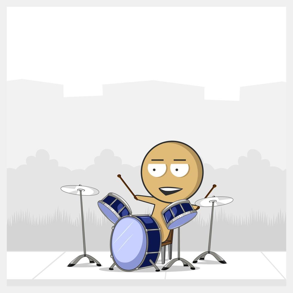 musicus spelen drums vector