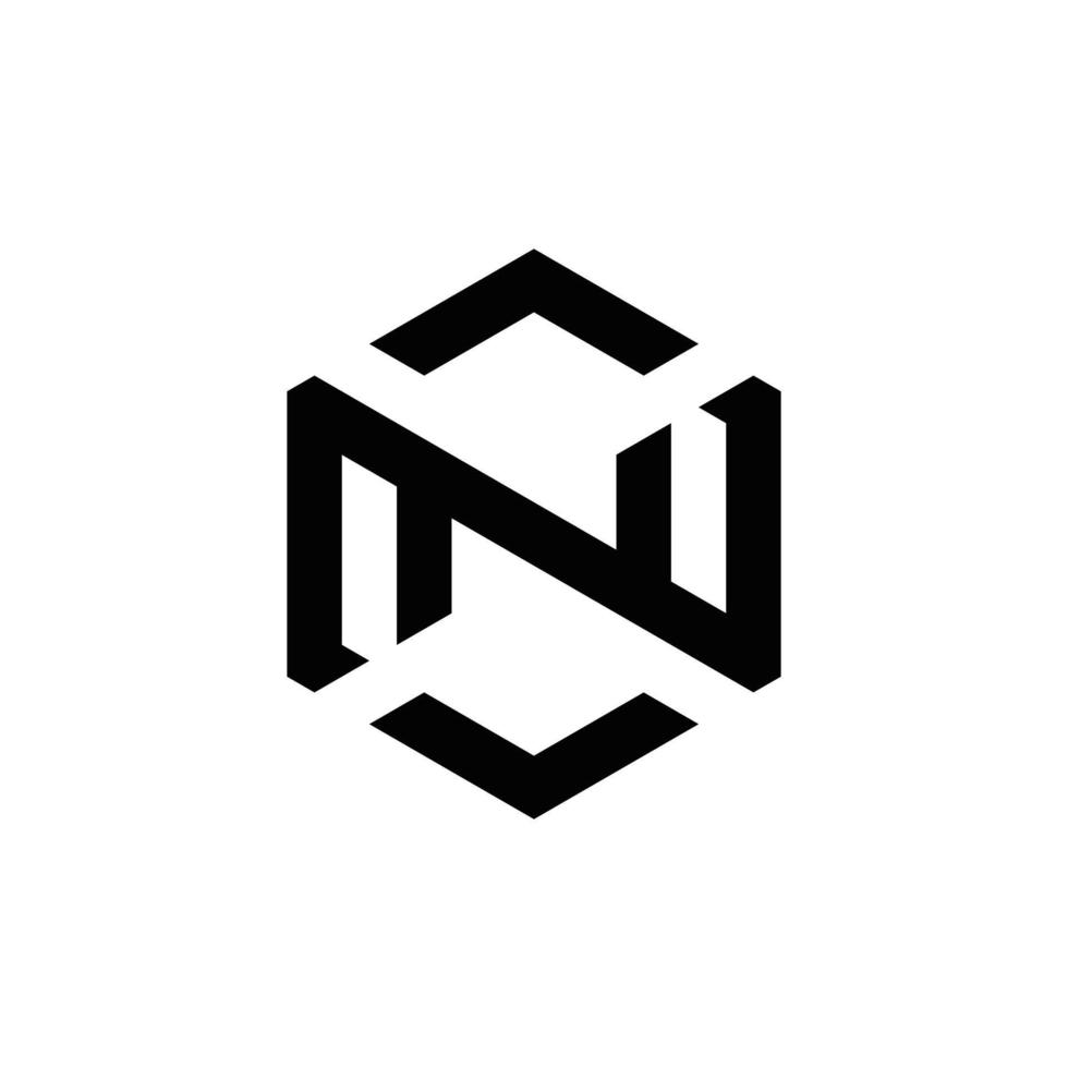abstract n 2n initialen monogram logo ontwerp, icoon voor bedrijf, sjabloon, gemakkelijk, elegant vector