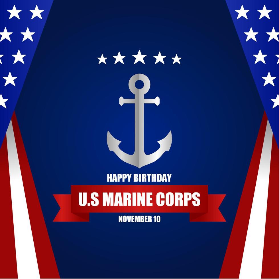gelukkig verjaardag Verenigde staten marinier corps thema vector illustratie.