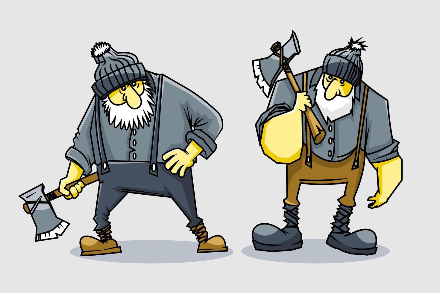 2 set houtbewerker cartoon ontwerp vector