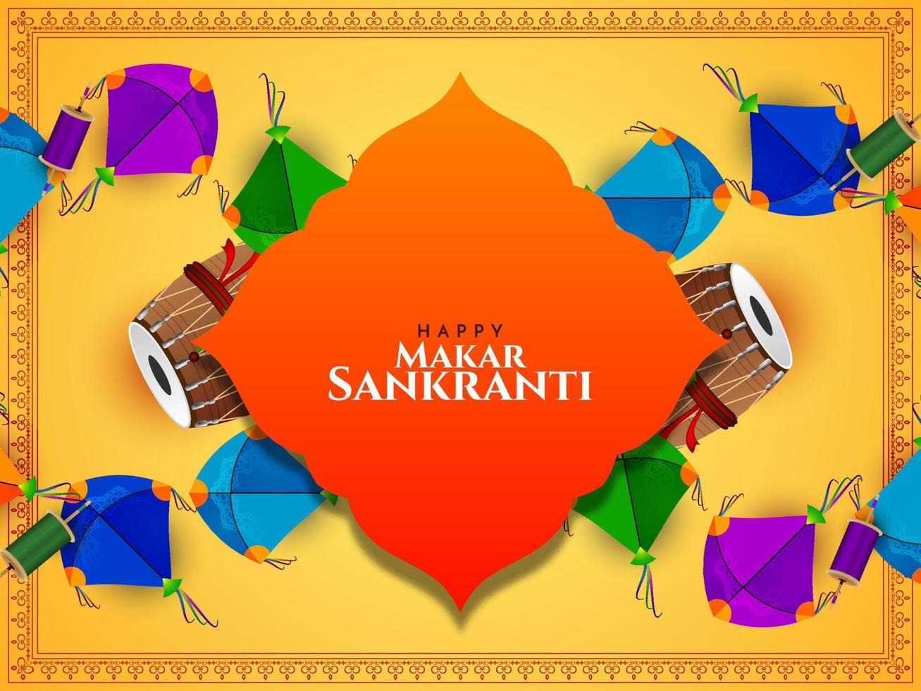 traditionele Indiase makar sankranti festival viering achtergrond vector