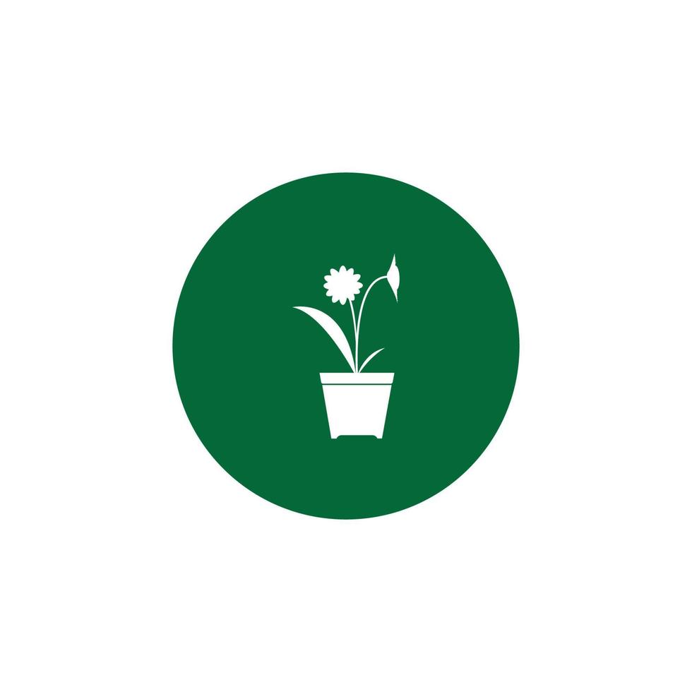 bloem in de vaas logo vector