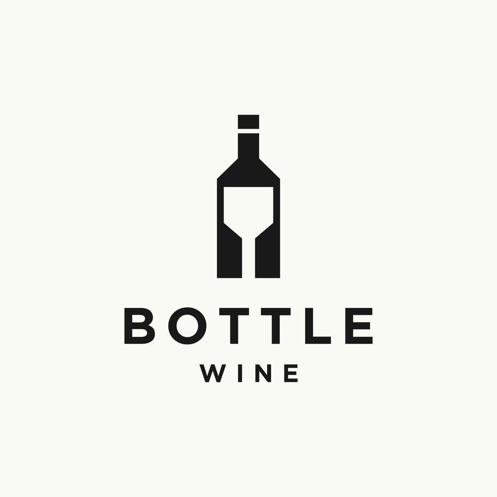 fles wijn logo sjabloon vector illustratie ontwerp