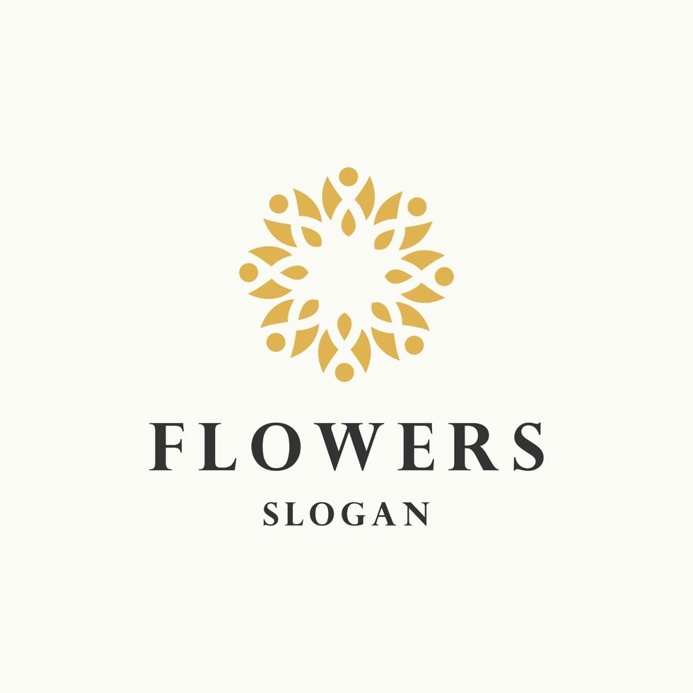 bloemen logo pictogram platte ontwerpsjabloon vector