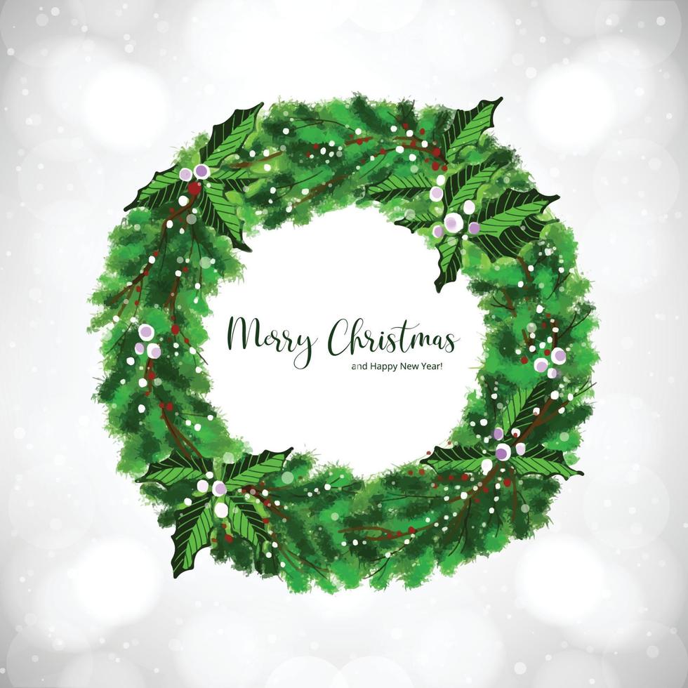 elegant artistiek Kerstmis krans decoratief kaart achtergrond vector