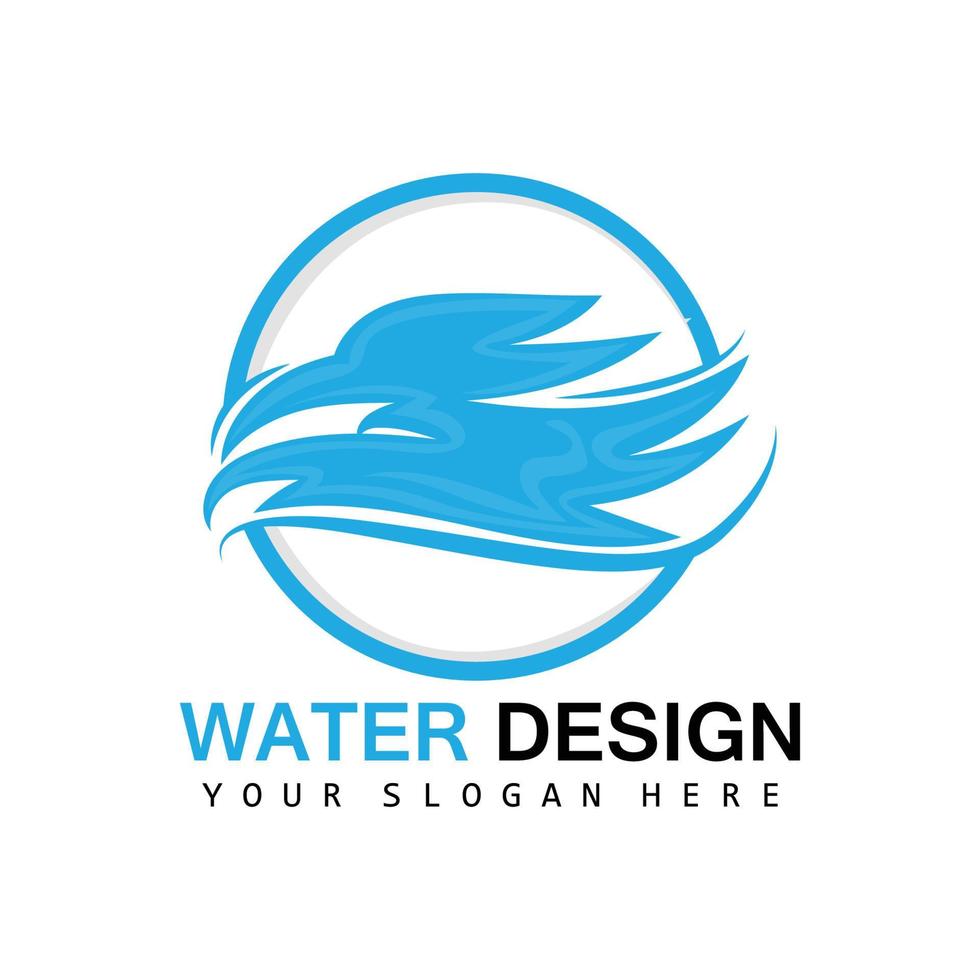 water Golf logo, aarde element vector, water Vleugels logo ontwerp stijl, merk icoon, sticker vector