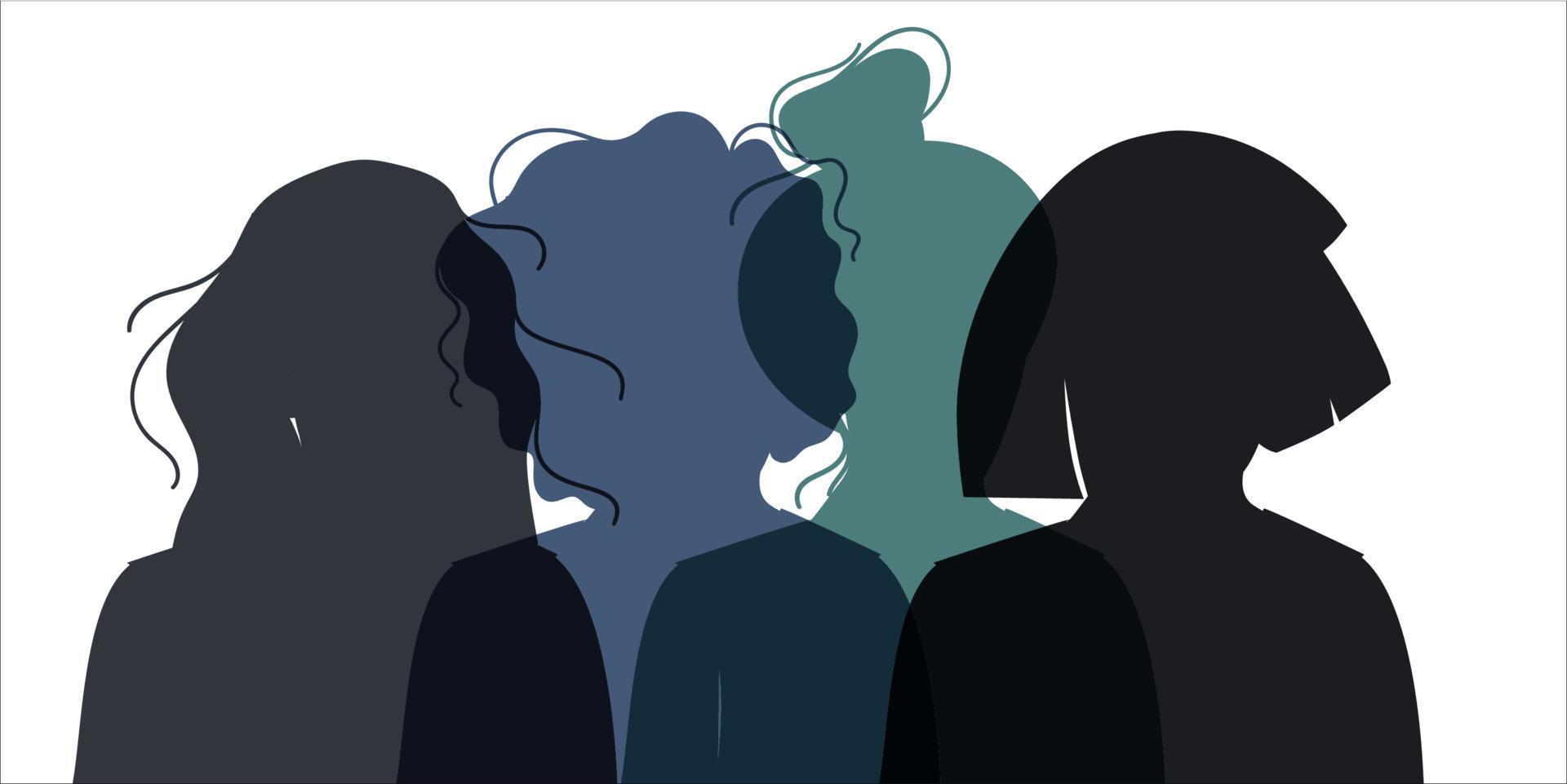 vrouwen silhouet van verschillend vector