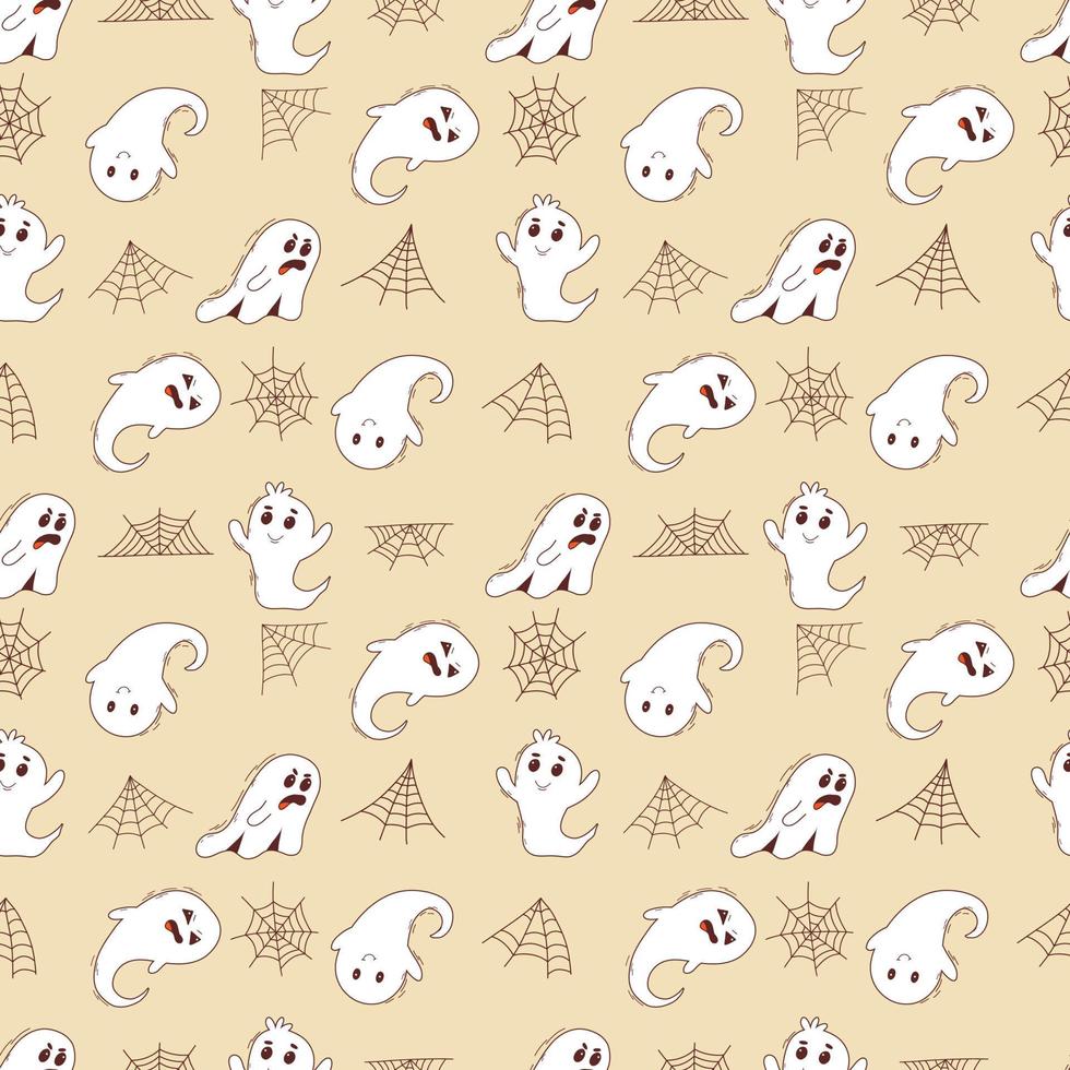 spookachtig halloween geesten naadloos patroon. spookachtig klopgeest. halloween eng spookachtig monsters vector