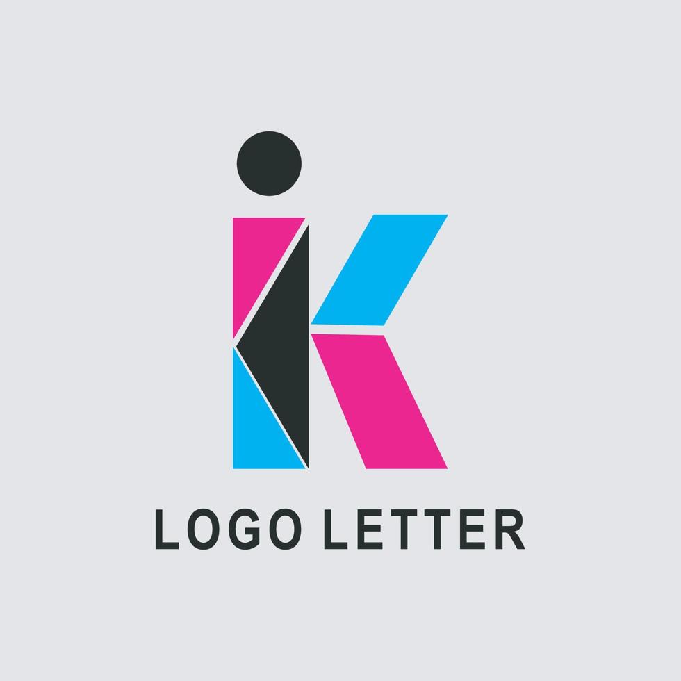 ik brief logo k brief logo vector