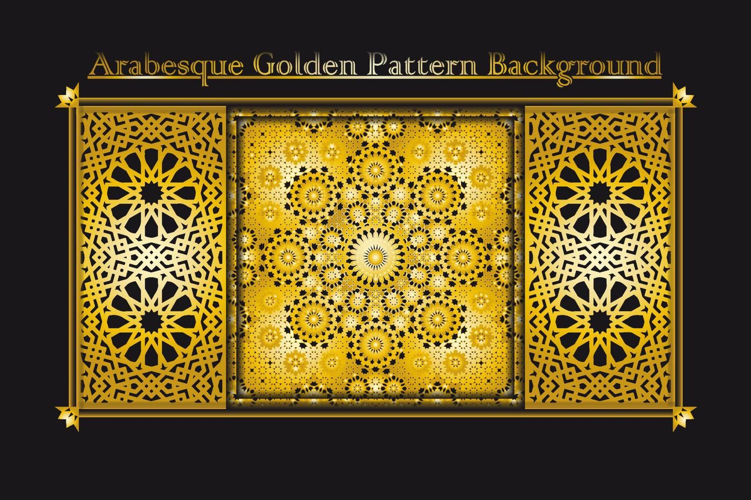 arabesk gouden patroon achtergrond verzameling, goud luxe achtergrond Islamitisch ornament vector beeld