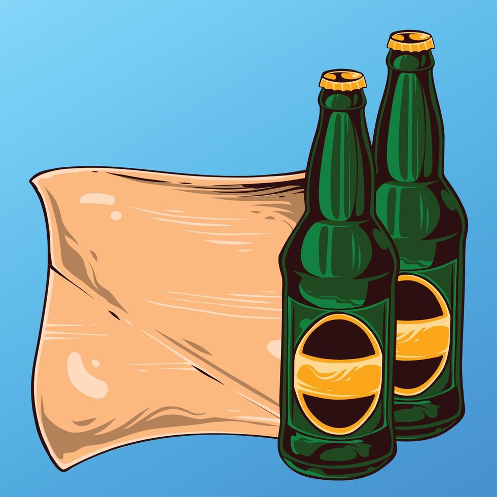 de kerstman met bier illustratie vector