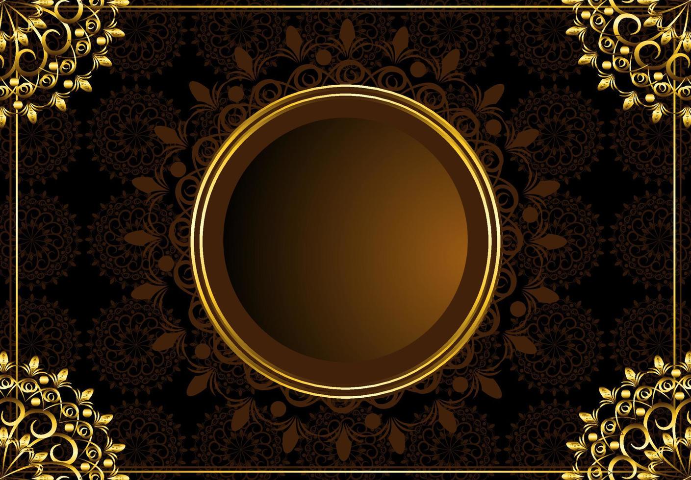 luxe gouden kader bloemen ornament achtergrond vector