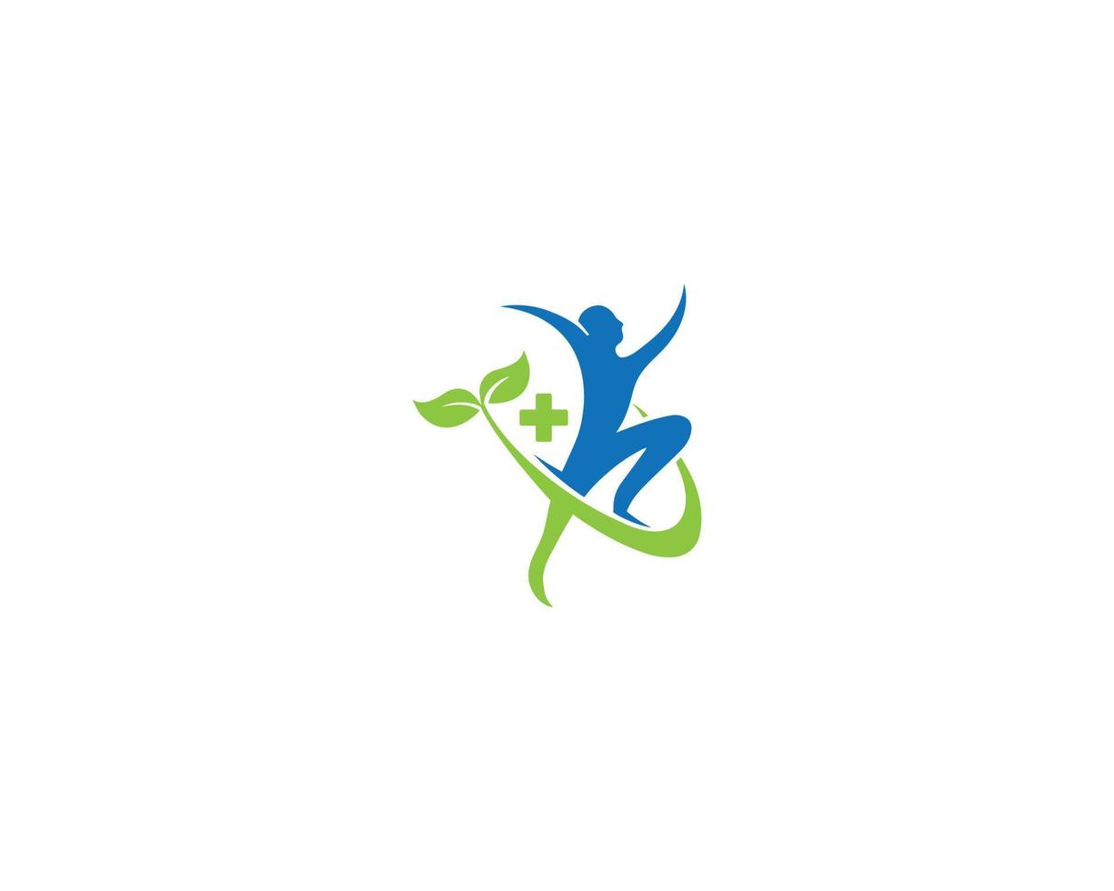 medisch Gezondheid en welzijn logo ontwerp met menselijk leven symbool vector concept sjabloon.