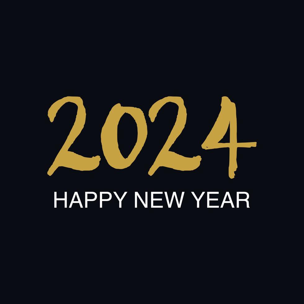 gemakkelijk gelukkig nieuw jaar 2024 banier vector