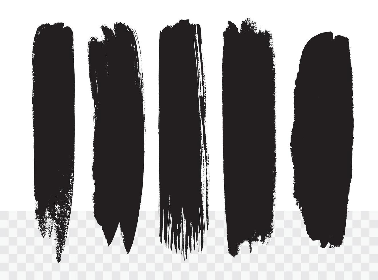 reeks van borstel beroerte zwart inkt silhouetten. vector hand- geschilderd achtergrond voor ontwerp
