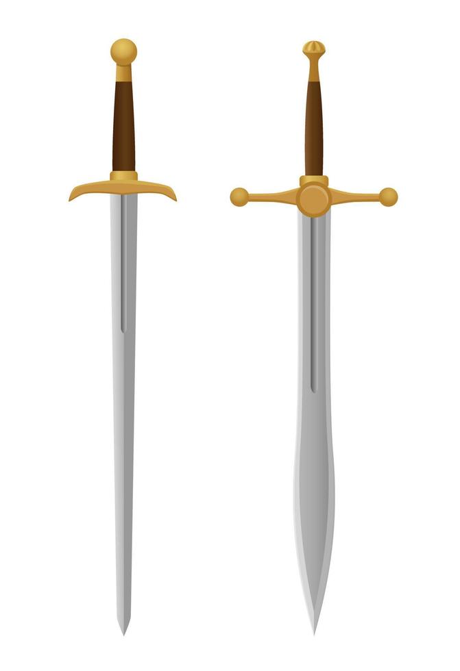 middeleeuws zwaard blad wapen verzameling reeks illustratie vector