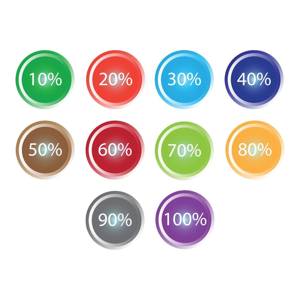 prijs aanbod percentage icoon, sticker, kenteken. reeks van percentage vector