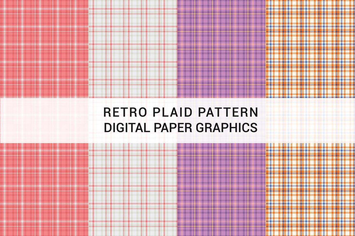 retro plaid patroon bundel premie vector. vector