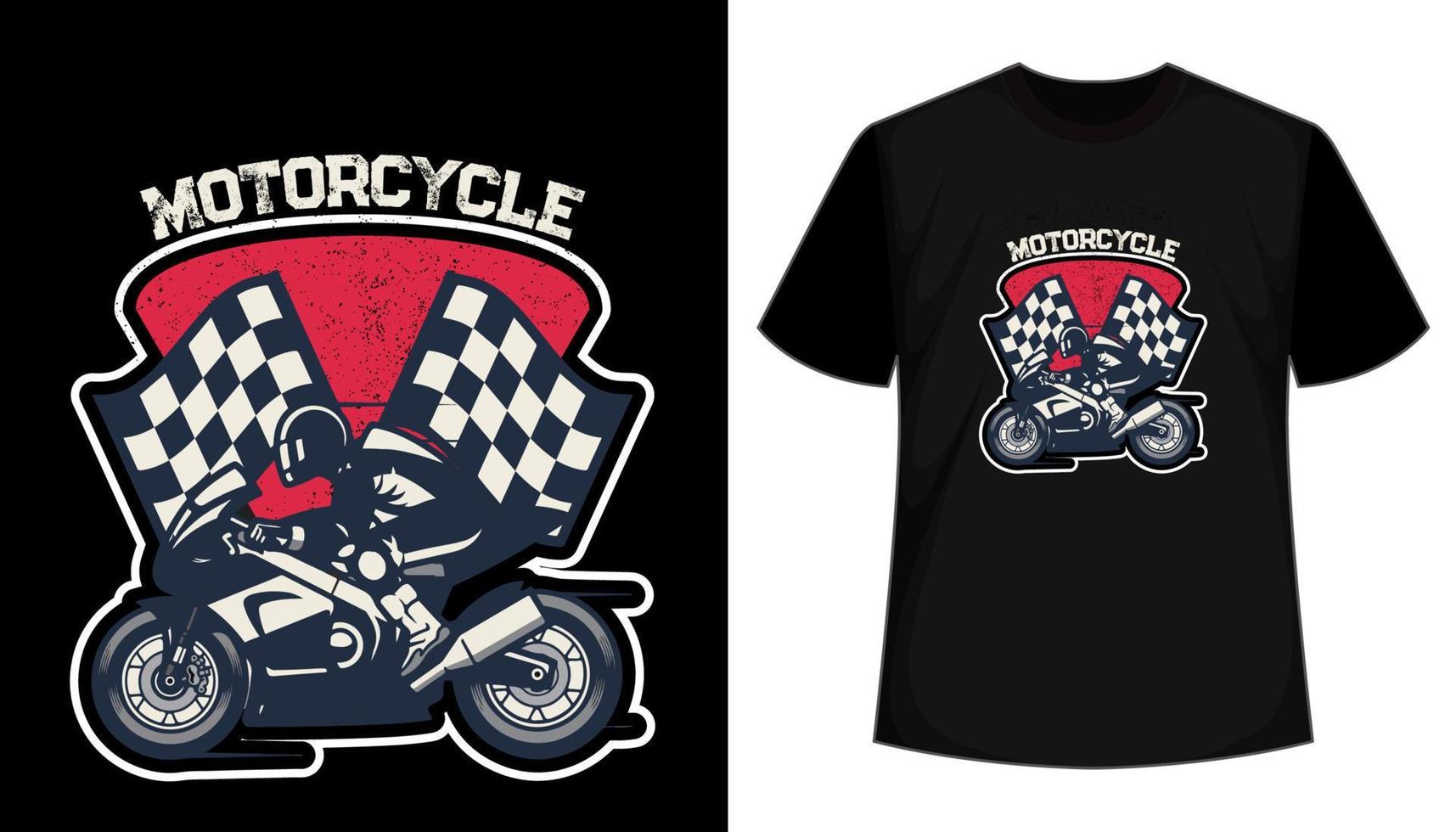 motorfiets rijden wijnoogst t-shirt ontwerp vector