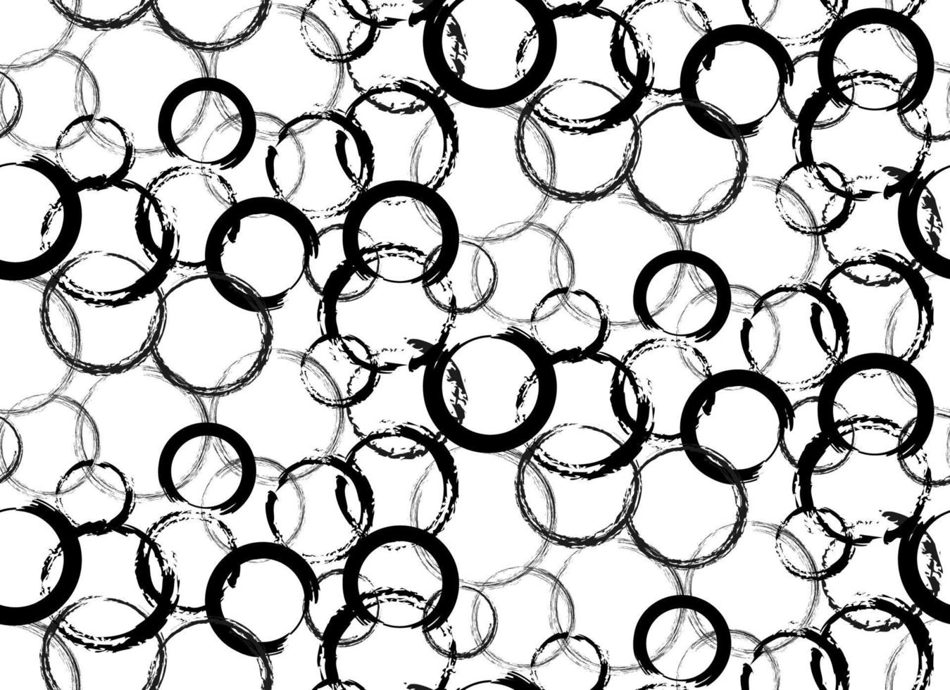 zwart cirkels, borstel textuur, naadloos patroon. grungy enso zen cirkel borstel set. hand- getrokken zwart inkt vector illustratie geïsoleerd Aan wit achtergrond