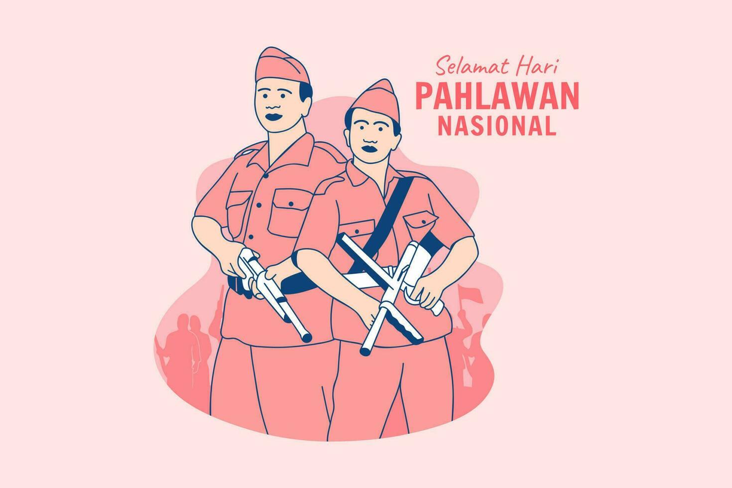 illustraties Indonesisch heroes voor Indonesisch nationaal heroes dag hari pahlawan ontwerp concept vector